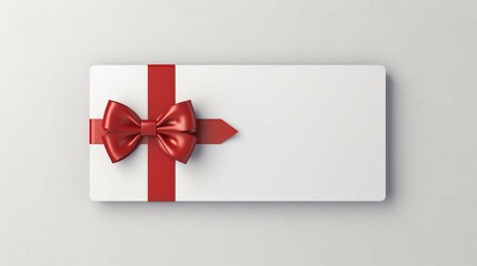 white gift box with ribbon on white background