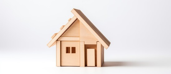 Obraz na płótnie Canvas Model of a house symbolizing a mortgage on a plain white background