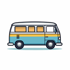 Minivan in cartoon, doodle style. 2d vector illustration in logo, icon style. AI Generative