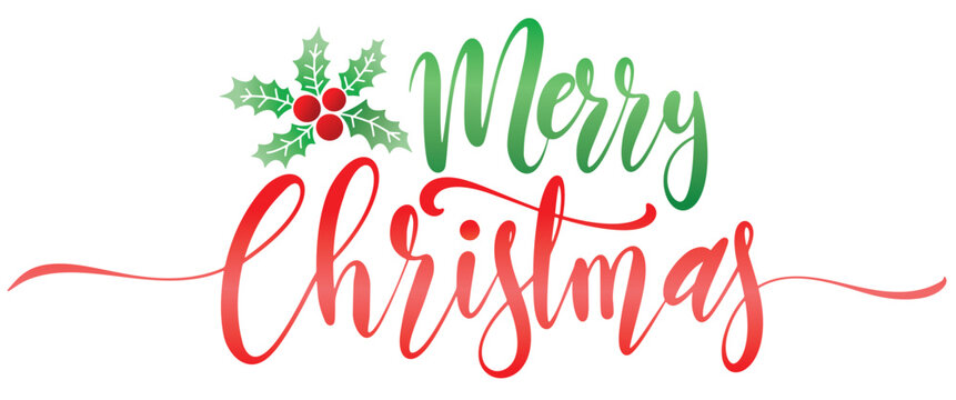 Merry christmas lettering typography