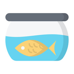 Fish Bowl Flat Icon