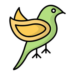 Bird Line Color Icon