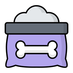 Dog Food Line Color Icon