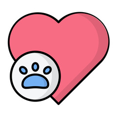 Pet Love Line Color Icon