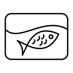 Fish Jar Outline Icon