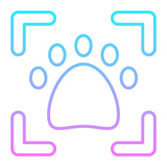 Paw Print Gradient Icon