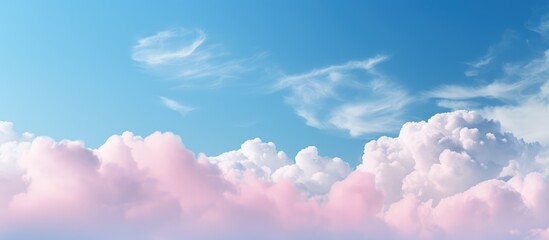 Pink clouds against a blue sky backdrop