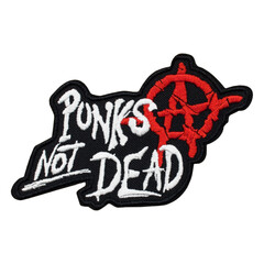 Punk's not Dead embroidered patch. Punk rock. Anarchy. Accessory for bikers, motorcyclists, rockers, metalheads, punks. Rock'n'roll.