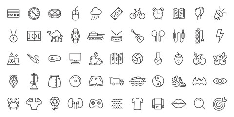 UX UI icons. Set of linear icons. Flat icon bundle pack. Collection of linear icons. Collection of random abstract outline icon bundle pack sign symbol pictogram