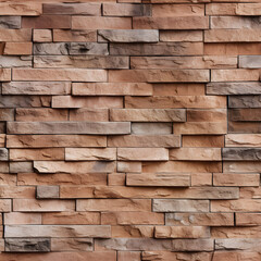 Design of brown textured rough clip stones wall. Ledgestone background.