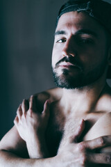 Studio shot young man photo