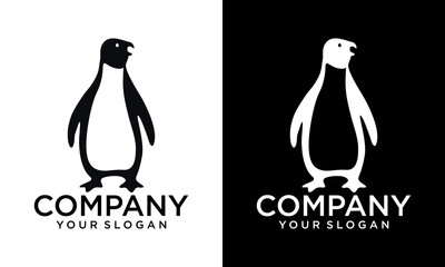 Penguin Logo Design. Penguin Logo Template. Modern Design. Flat Logo. Vector Illustration