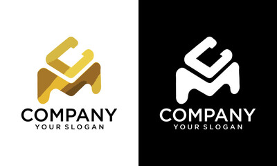 Creative MC Letter Business Logo Design Alphabet Icon Vector Monogram - obrazy, fototapety, plakaty