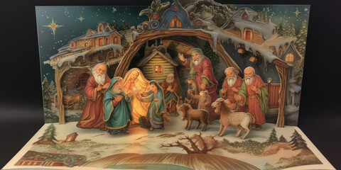 Obraz premium Greeting card for the Christmas holidays. Generative AI.