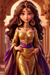 Fototapeta na wymiar beautiful ancient magical princess portrait, generative ai