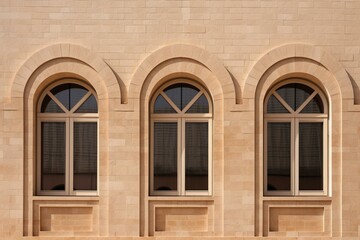 Arch windows on wall. Generative AI