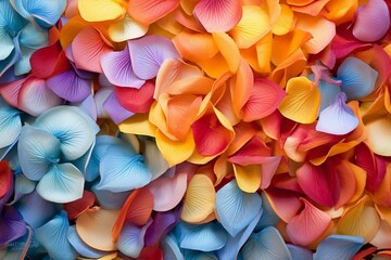 Colorful flower petals. Generative AI