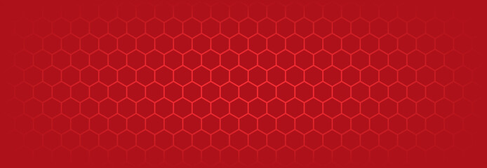 Abstract vector red seamless pattern hexagonal banner.
