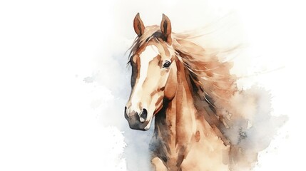 portrait of a horse in aquarelle style - obrazy, fototapety, plakaty