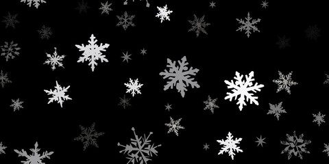 seamless snowflakes on black background