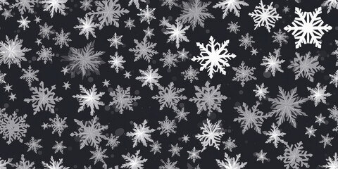 Naklejka na ściany i meble black and white seamless pattern of snowflakes
