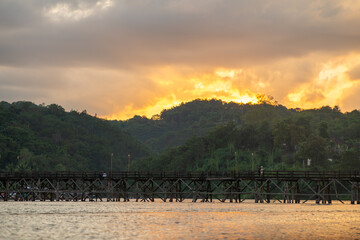 stunning images of Sangkla buri during the rainy season. The collection includes photos of Mon Bridge, Somdej Temple, and the scenery around Mon Bridge.