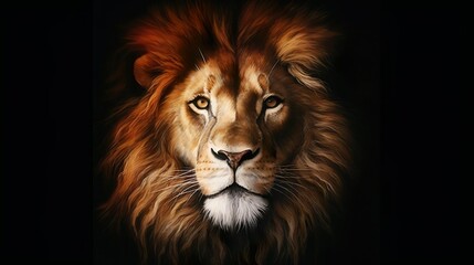 Naklejka premium Portrait of a Beautiful lion lion at the waterhole