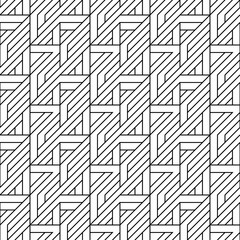 Vector seamless pattern. Modern stylish texture. Monochrome, linear abstract background.