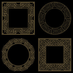 Set. Ornament. Venzel. Logo, template, labels and icons. Vector.