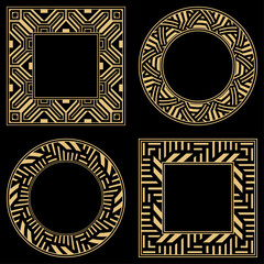 Set. Ornament. Venzel. Logo, template, labels and icons. Vector.