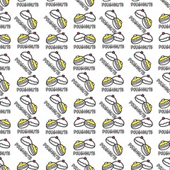 Seamless pattern with doughnuts for packaging and backgrounds