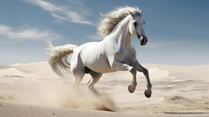 Obraz na płótnie Canvas Picture presenting the galloping white horse