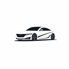 Fototapeta na wymiar Sedan car in cartoon, doodle style. 2d vector illustration in logo, icon style. AI Generative
