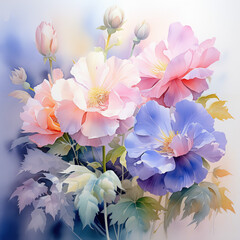 watercolor bouquet of flowers 