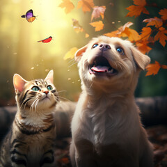 dog and cat (Generative AI)