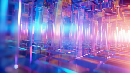 Vibrant Holographic Texture: A Symphony of Color and Light, created with Generative AI technology.