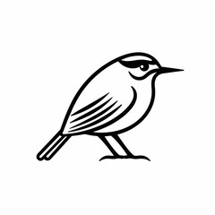 Obraz premium Minimalistic Black and White City Skyline Vector Style Icon with Thin Line Style on White Background
