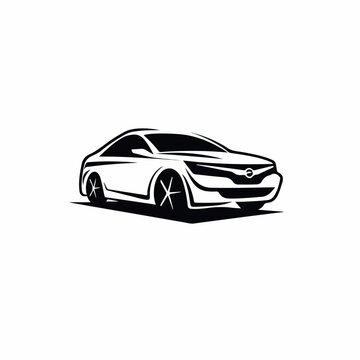 Sedan car in cartoon, doodle style. 2d vector illustration in logo, icon style. AI Generative
