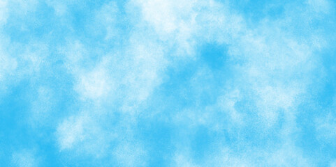 Winter morning fresh sky with bright and shiny clouds, Sky clouds with brush painted blue watercolor texture, small and large clouds alternating and moving slowly on cloudy winter morning sky.