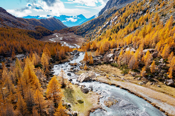 Locality Preda rossa in Val Masino, Valtellina, Italy, autumn view - 669617379
