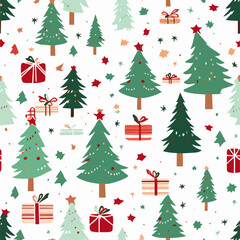 seamless pattern with christmas trees