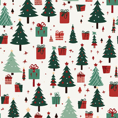 seamless pattern with christmas trees