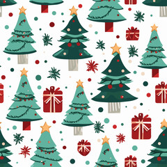 seamless pattern with christmas trees