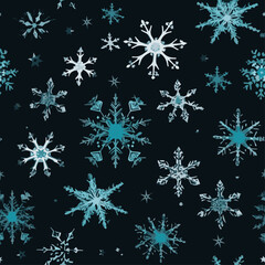 Naklejka na ściany i meble Seamless pattern with snowflakes in Christmas day