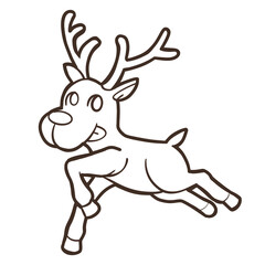 happy cute  reindeer christmas jumping action