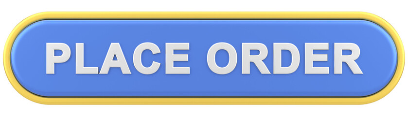 Place order button. 3D illustration.