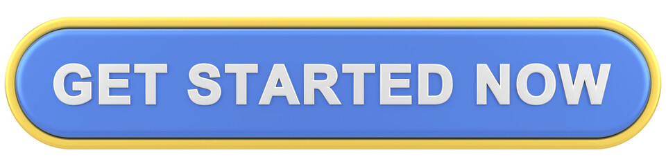 Get started now button. button. 3D illustration.