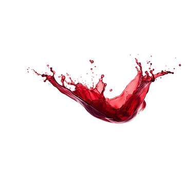 Splash of wine isolated on transparent, Ai generated