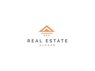 Real estate logo icon modern simple vector symbol house. Building construction or business concept for company. Creative design element.