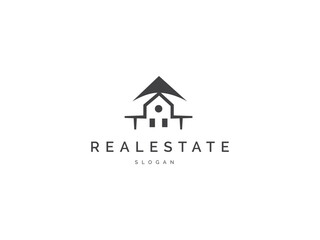 Real estate logo icon modern style simple vector symbol. Building construction, apartment or business concept for company. Creative design element.
